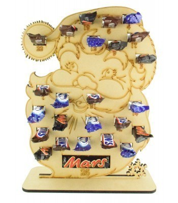 6mm Mars, Snickers and Milkyway Chocolate Bars Funsize Minis Holder Advent Calendar - Santa Head
